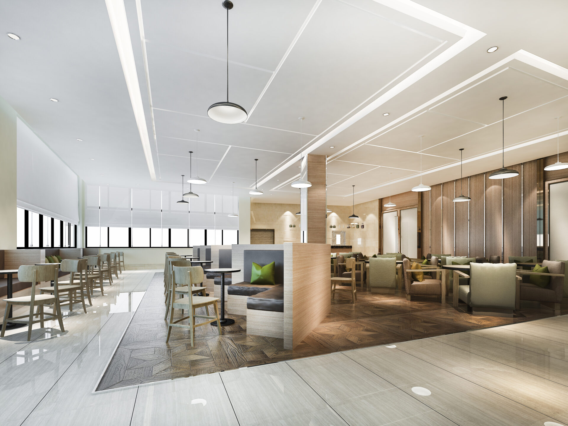 Custom loft and luxury hotel reception and cafe lounge restaurant fit out